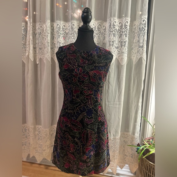 Vintage Dresses & Skirts - Vintage Black Floral Dress